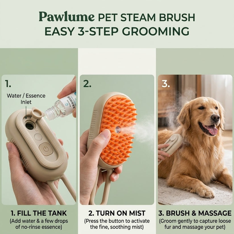 🐾 Pawlume Pet Grooming Massage Brush