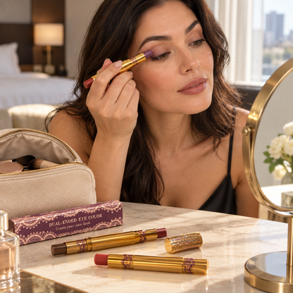🎨 Eyeshadow | Gold-Tone Casing | Vanity | Her | Vintage Lace Elegance