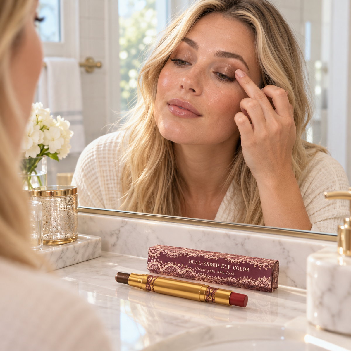 🎨 Eyeshadow | Gold-Tone Casing | Vanity | Her | Vintage Lace Elegance