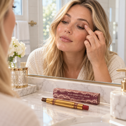 🎨 Eyeshadow | Gold-Tone Casing | Vanity | Her | Vintage Lace Elegance
