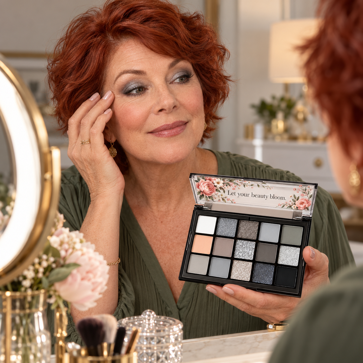 🌸 Eyeshadow Palette | Makeup | Vanity | Her | Floral-Inspired Smoky Shade Collection