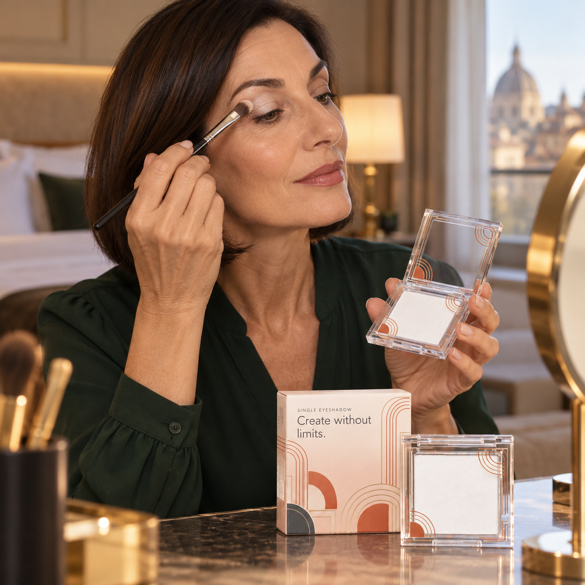 🔶 Single Eyeshadow | Makeup | Vanity | Her | Architectural Geometric Design Elegance