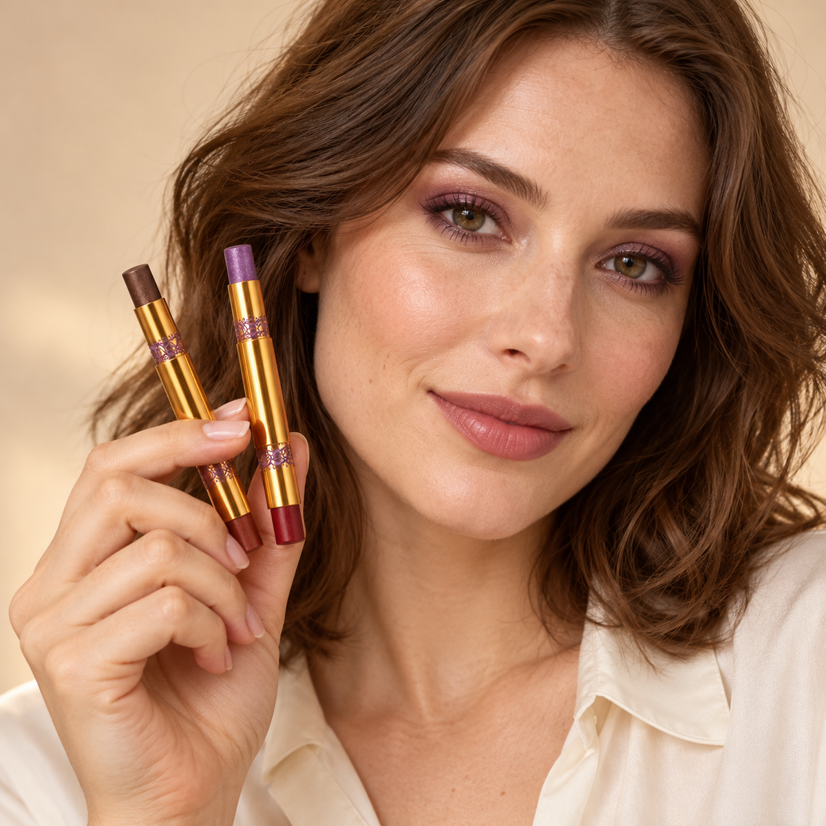 🎨 Eyeshadow | Gold-Tone Casing | Vanity | Her | Vintage Lace Elegance