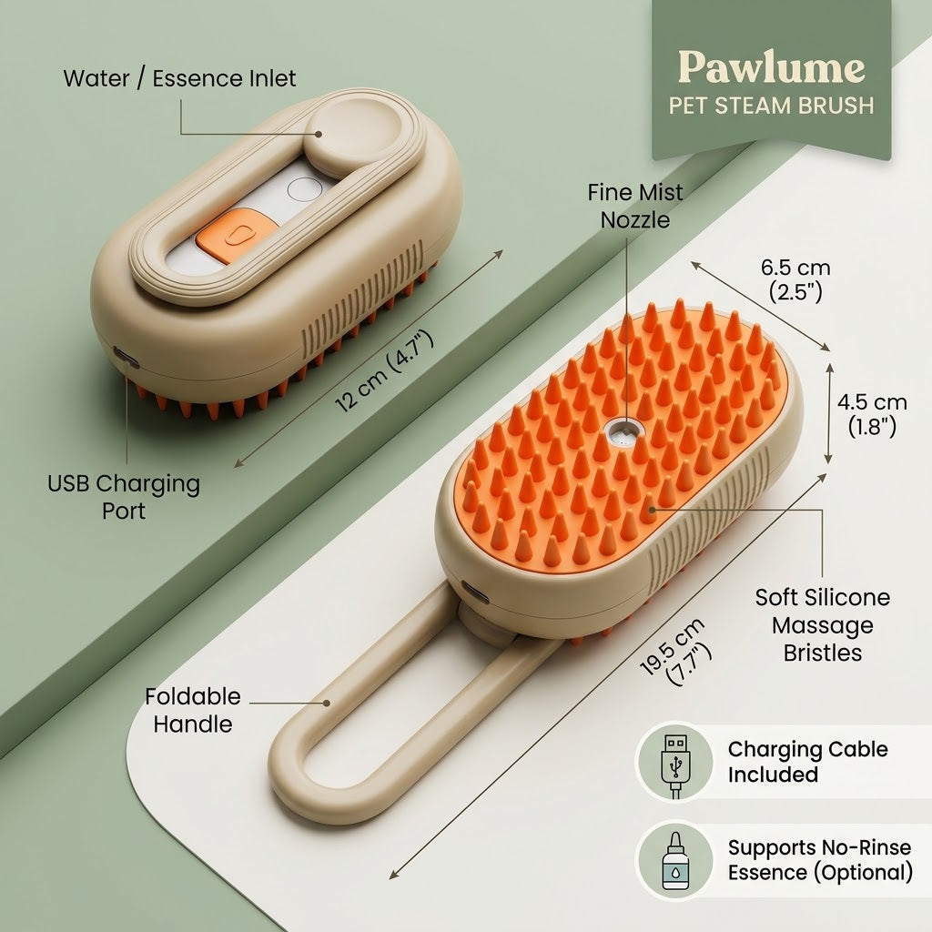 🐾 Pawlume Pet Grooming Massage Brush