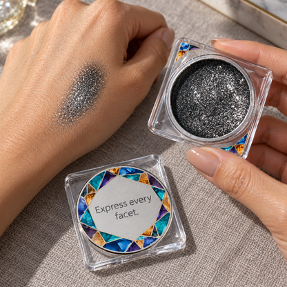 💎 Single Eyeshadow | Makeup | Vanity | Her | Mosaic Silver-Sparkle Design Elegance