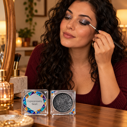 💎 Single Eyeshadow | Makeup | Vanity | Her | Mosaic Silver-Sparkle Design Elegance