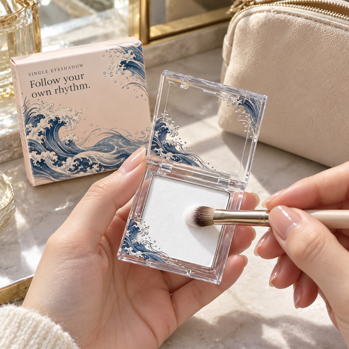 🌊 Single Eyeshadow | Makeup | Vanity | Her | Ocean Wave Design Elegance