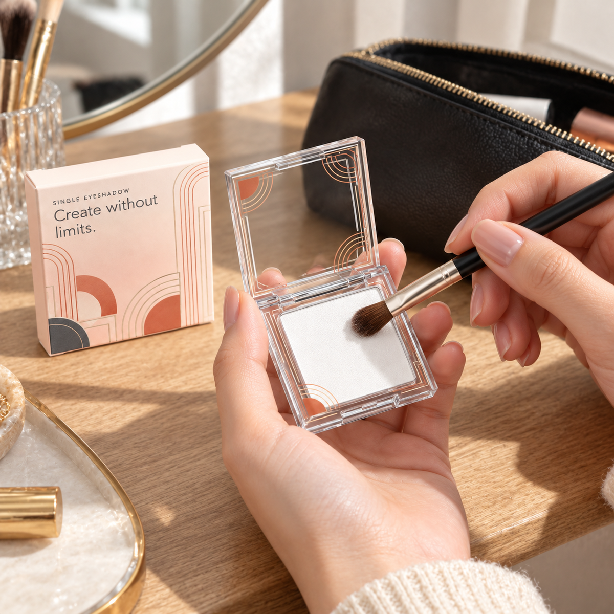 🔶 Single Eyeshadow | Makeup | Vanity | Her | Architectural Geometric Design Elegance